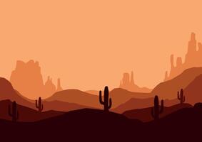 deserto panorama nel America panorama. illustrazione nel piatto stile. vettore