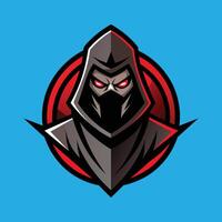 assassino portafortuna logo design ninja portafortuna logo vettore
