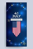 Stati Uniti d'America indipendenza giorno sociale media bandiera design vettore