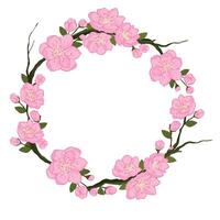sakura Giappone ciliegia ramo con fioritura fiori vettore