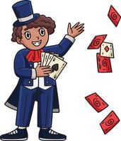 circo maestro foratura poker carte cartone animato clipart vettore