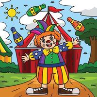 circo clown giocoleria perni colorato cartone animato vettore