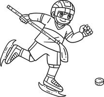 ghiaccio hockey giocatore chasing hockey disco isolato vettore