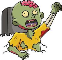 zombie crescente a partire dal il tomba cartone animato clipart vettore