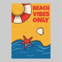 design di poster da esterno beach vibes solo illustrazione vintage vettore