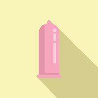 rosa preservativo icona su pastello sfondo vettore
