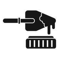 nero silhouette di un' mano Tenere un' spazzolino al di sopra di un' dentifricio tubo, isolato icona vettore
