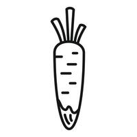 nero e bianca linea arte illustrazione di un' carota adatto per vario design progetti vettore