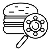 veloce cibo Salute concetto con hamburger e virus icona vettore