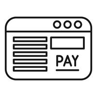 in linea pagamento interfaccia linea icona vettore