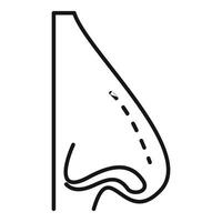 minimalista linea arte di un' umano naso vettore