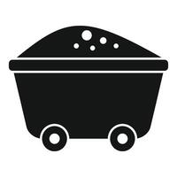 un' semplice illustrazione di un' carbone il mio carrello nel silhouette vettore