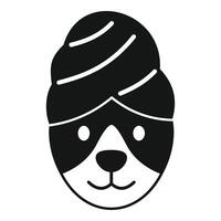 carino cartone animato panda viso icona vettore