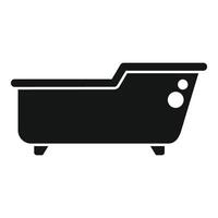 nero silhouette di un' vasca da bagno su bianca sfondo vettore