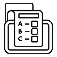 minimalista linea arte illustrazione di un' calcolatrice, adatto per finanza e formazione scolastica temi vettore