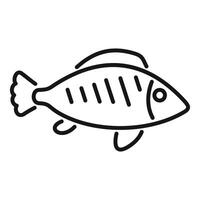disegnato a mano pesce linea arte icona vettore