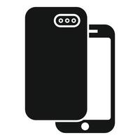 nero silhouette di un' contemporaneo smartphone con telecamera ritagliare, frontale Visualizza vettore