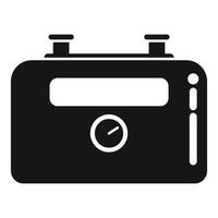 nero silhouette di un' classico Vintage ▾ telecamera, Perfetto per icona o logo uso vettore