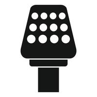 semplice nero e bianca illustrazione di un' microfono icona, isolato su un' bianca sfondo vettore
