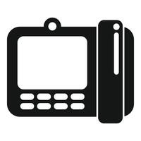nero e bianca icona di un' portatile elettronico dispositivo vettore