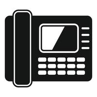 nero e bianca grafico di un' classico telefono fisso telefono, ideale per retrò comunicazione temi vettore