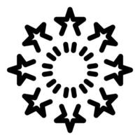 nero e bianca illustrazione di stelle disposte nel un' circolare modello, adatto per icone e decorazioni vettore