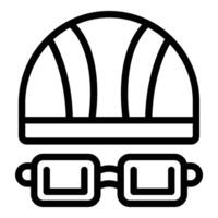 sicurezza casco e occhiali icona vettore