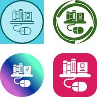 digitale biblioteca icona design vettore