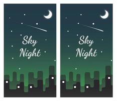 cielo verde, sfondo del telefono design di sfondo per smartphone, sfondo del cielo notturno, atmosfera del cielo notturno urbano, design accattivante per carta da parati vettore