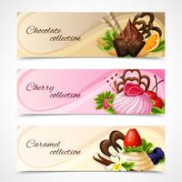 Banner di dolci orizzontali vettore