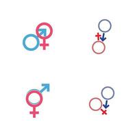 illustrazione vettoriale dell'icona del simbolo del segno di genere maschile e femminile