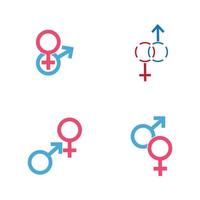 illustrazione vettoriale dell'icona del simbolo del segno di genere maschile e femminile