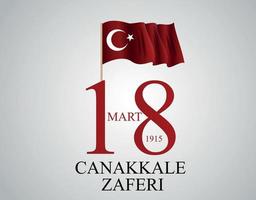 18 mart canakkale zaferi. traduzione 18 marzo, giorno della vittoria di canakkale. illustrazione vettoriale