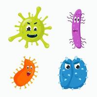 set di caratteri dei virus. illustrazione vettoriale