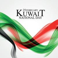 25 febbraio disegno del modello di sfondo della giornata nazionale del kuwait per carta, banner, poster o volantino. illustrazione vettoriale