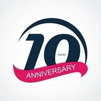 modello logo 10 anniversario illustrazione vettoriale