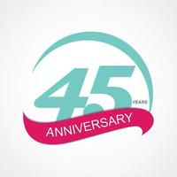 modello logo 45 anniversario illustrazione vettoriale