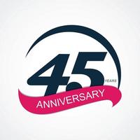 modello logo 45 anniversario illustrazione vettoriale