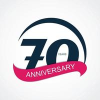 modello logo 70 anniversario illustrazione vettoriale