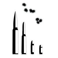 proiettile. armi isolate su sfondo bianco. illustrazione vettoriale. vettore