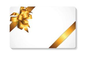 carta regalo con fiocco oro e illustrazione vettoriale nastro