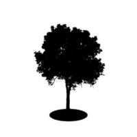 sagoma di albero isolato su sfondo bianco. illustrazione vettoriale. vettore