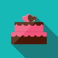 icona piatta di torta di compleanno per il tuo design, illustrazione vettoriale