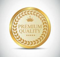 illustrazione vettoriale di etichetta di qualità premium oro