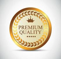 illustrazione vettoriale di etichetta di qualità premium oro