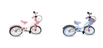 set di biciclette per bambini. isolato vettore