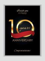 modello 10 anni anniversario congratulazioni illustrazione vettoriale