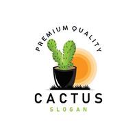 cactus logo deserto verde pianta design elegante stile simbolo icona illustrazione vettore