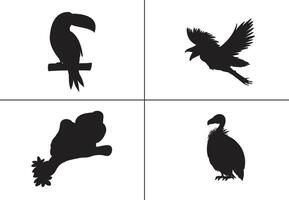 piatto design uccello silhouette impostato ,uccello, nero icona, uccello arte ,uccello tatto, vettore