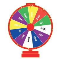 possibilità di vittoria della ruota della roulette colorata. concetto di fortuna. illustrazione vettoriale